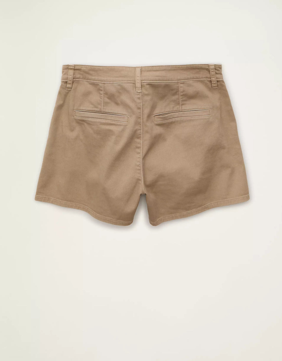 Desert Sand High-Waist Pleated Wide-Leg Stretch Cotton Trouser Shorts