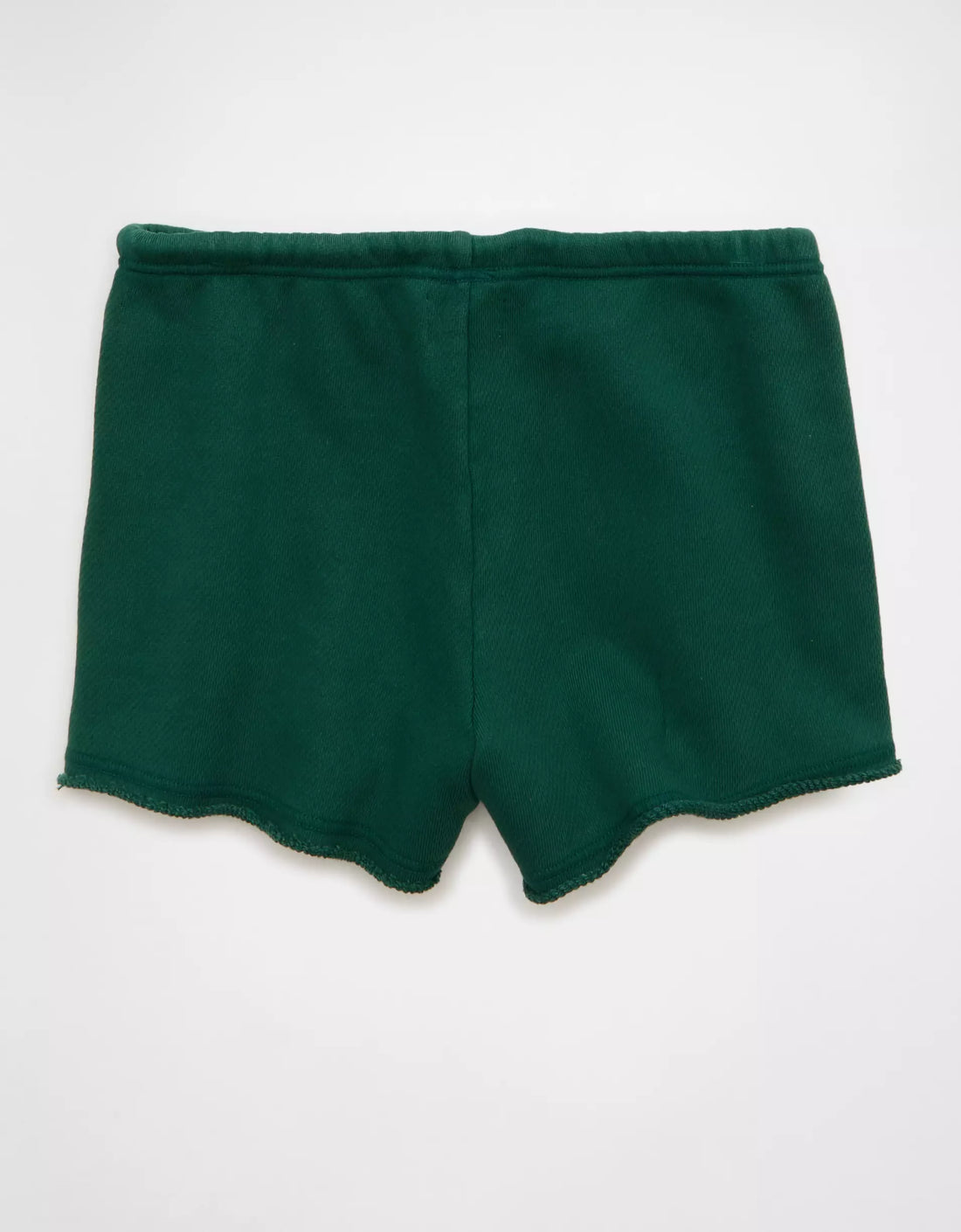 Camper Green Adjustable Drawstring Rolled Waist Terry Fleece Cotton Lounge Sweat Shorts