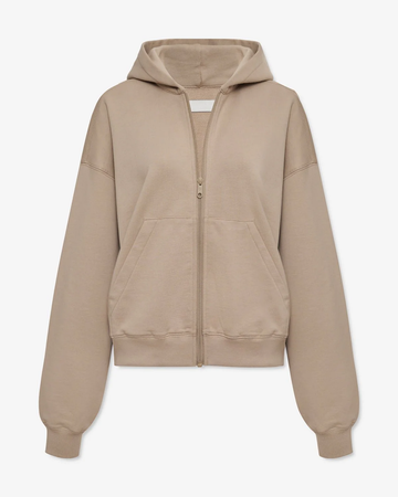 Classic Standard Fit Full Zip French Terry Cotton Hoodie